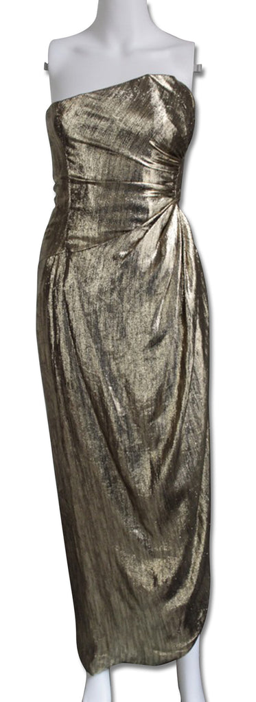 Scaasi Gold Lame Strapless Gown - refashioner - 1