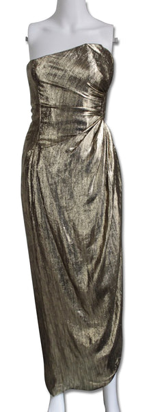 Scaasi Gold Lame Strapless Gown - refashioner - 1