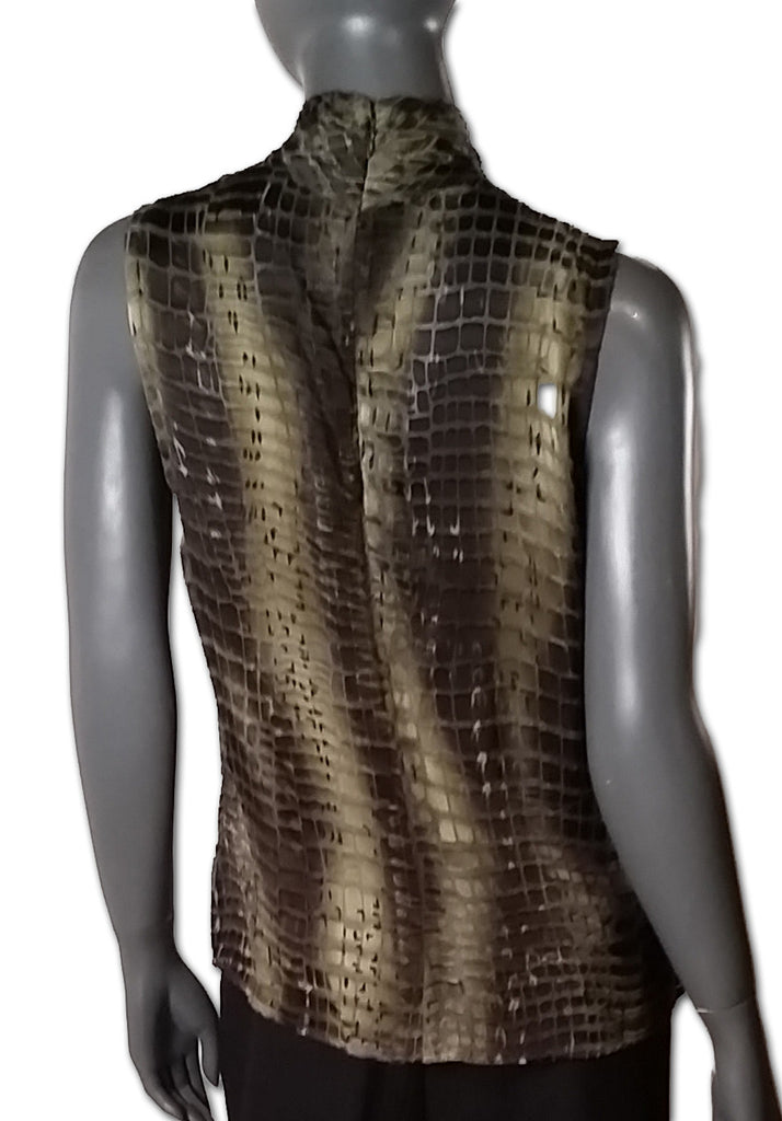 St John 1990s Devoré Snakeskin Shell - refashioner - 2