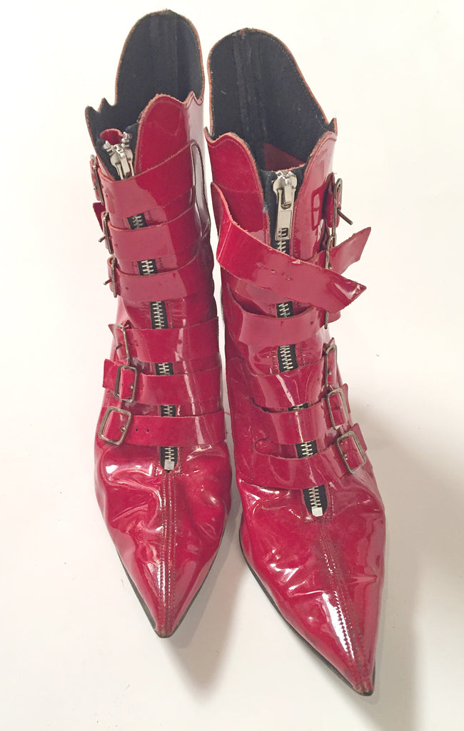 Red Patent Trash & Vaudeville Ankle Boot - refashioner - 2