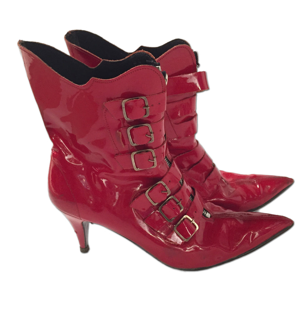 Red Patent Trash & Vaudeville Ankle Boot - refashioner - 1