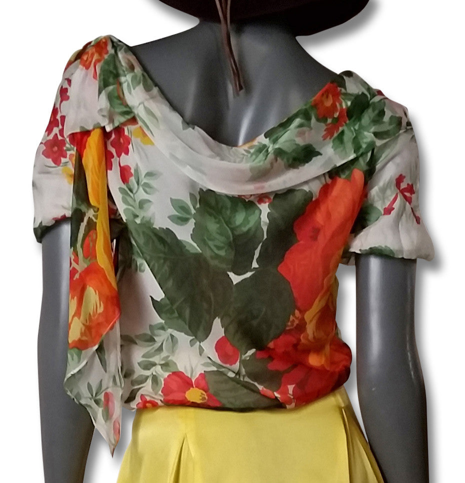 Tuleh Garden Party Silk Draped Blouse - refashioner - 2