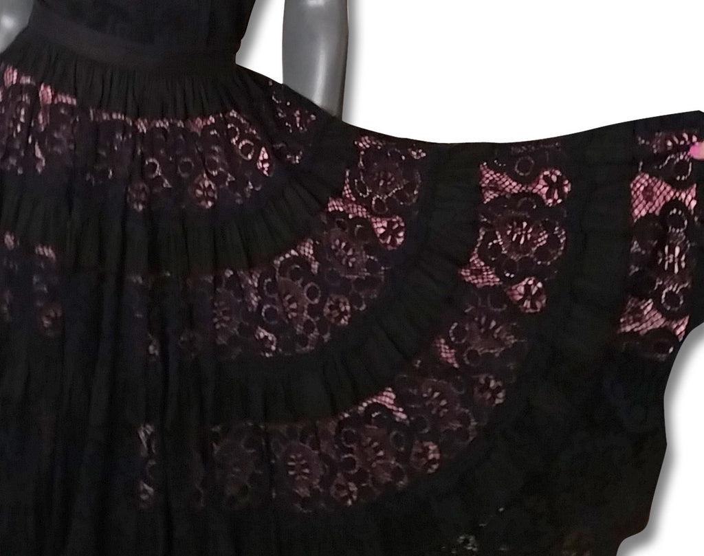 Black Pintuck/Lace 1960s Skirt and Top - refashioner - 7