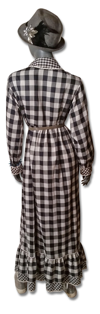 Double Gingham 1970s Maxi Dress - refashioner - 2