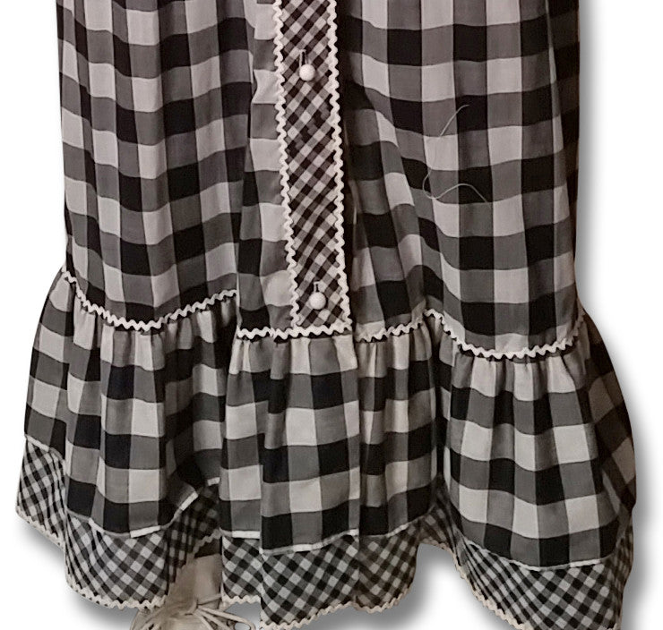 Double Gingham 1970s Maxi Dress - refashioner - 5