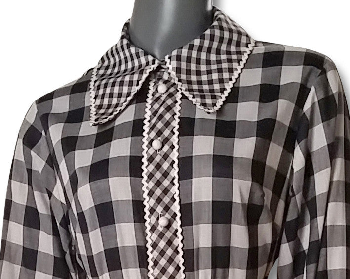 Double Gingham 1970s Maxi Dress - refashioner - 4