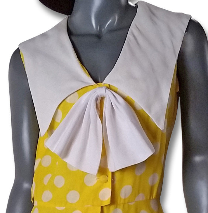 Yellow Sailor Collar Maxi Dress, 60s/70s - refashioner - 4