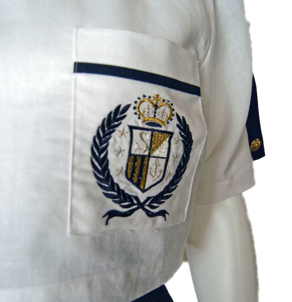 Deadstock 1980s Nautical Playsuit - refashioner - 3