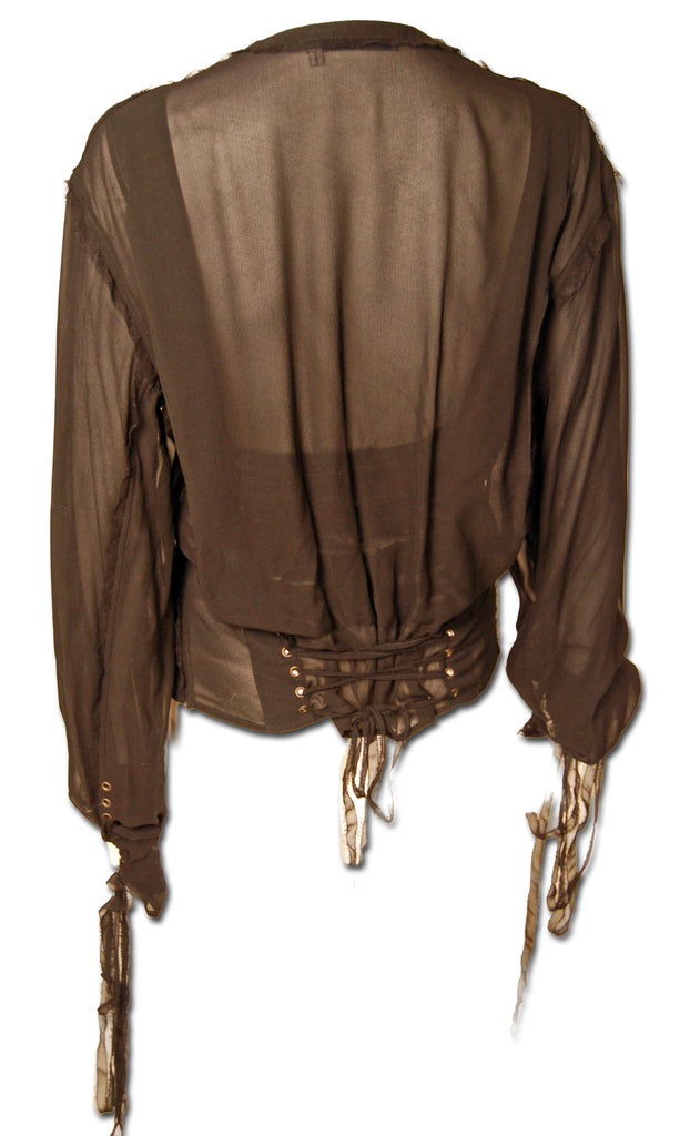 Tom Ford YSL Chiffon Laced Poet Blouse - refashioner - 2