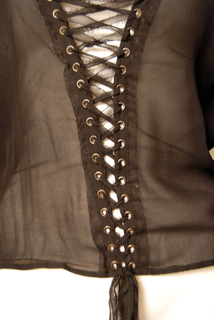 Tom Ford YSL Chiffon Laced Poet Blouse - refashioner - 3