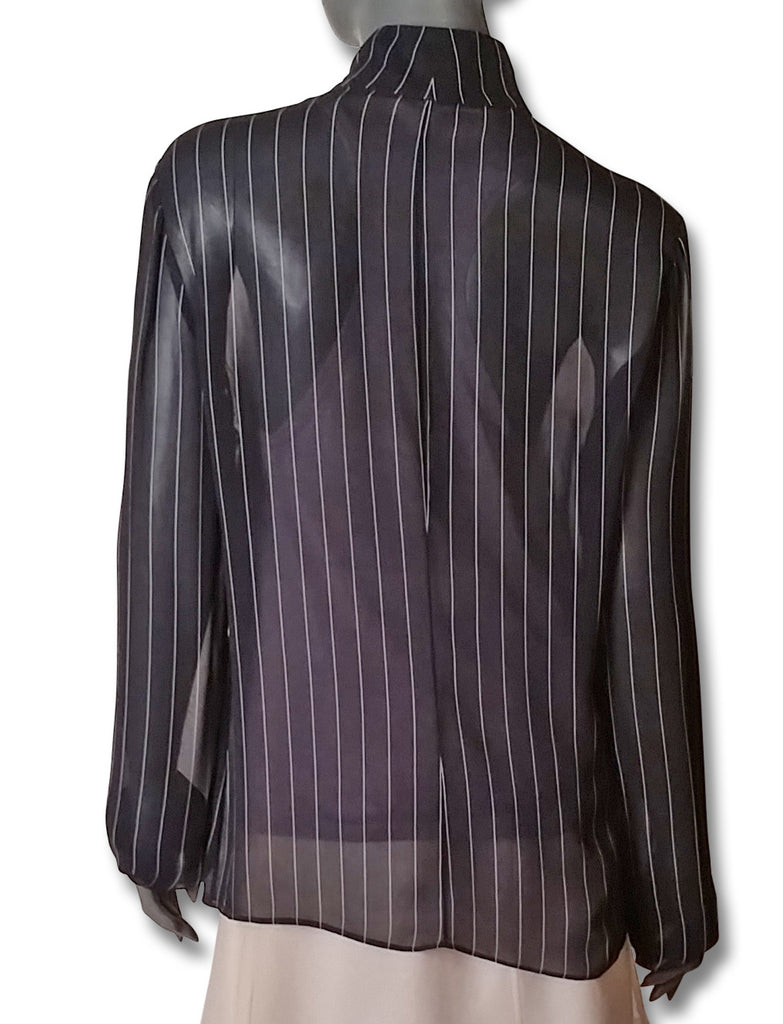 Yeohlee Sheer Pinstripe Blouse, 1990s - refashioner - 2