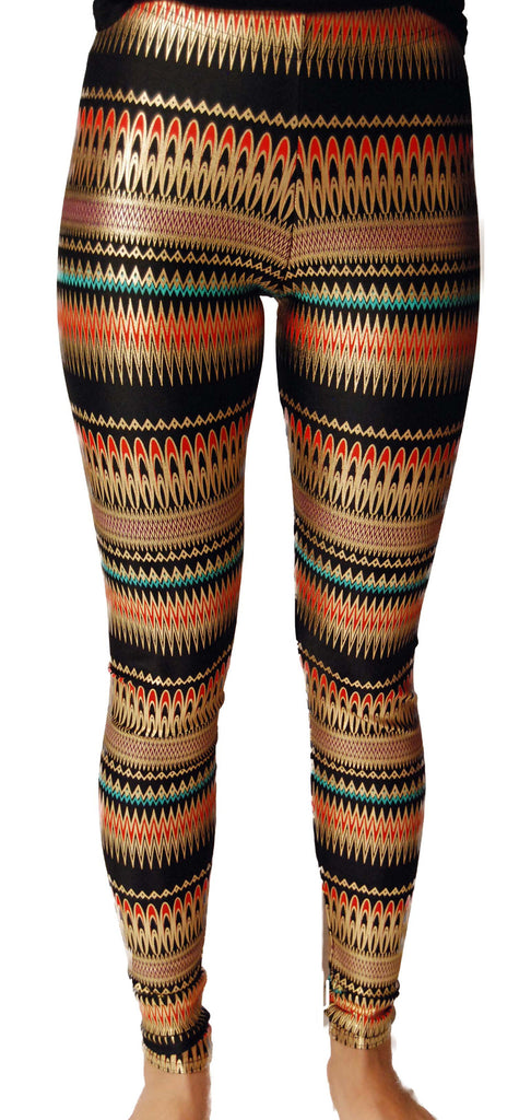 Black Milk Gold Zigzag Leggings - refashioner - 3