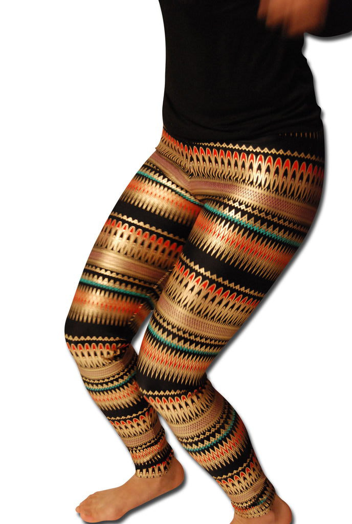Black Milk Gold Zigzag Leggings - refashioner - 2